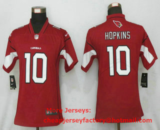 Women's Arizona Cardinals #10 DeAndre Hopkins Red 2020 Vapor Untouchable Stitched NFL Nike Limited Jersey