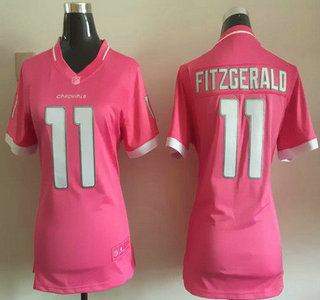 Women's Arizona Cardinals #11 Larry Fitzgerald Pink Bubble Gum 2015 NFL Jersey