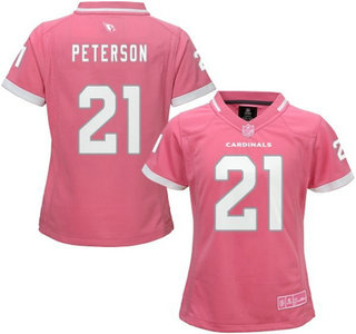 Women's Arizona Cardinals #21 Patrick Peterson Pink Bubble Gum 2015 NFL Jersey
