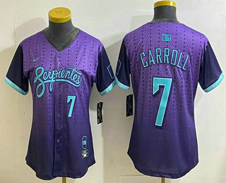 Women's Arizona Diamondbacks #7 Corbin Carroll Purple 2025 City Connect Limited Jersey
