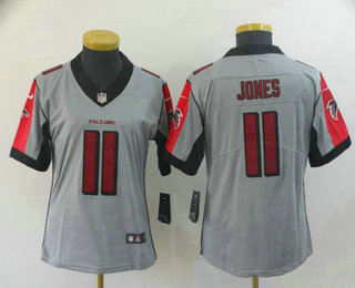 Women's Atlanta Falcons #11 Julio Jones Grey 2019 Inverted Legend Stitched NFL Nike Limited Jersey