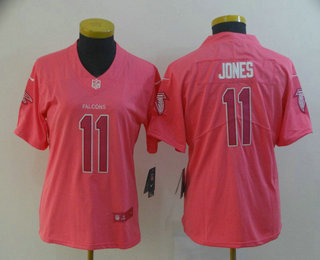 Women's Atlanta Falcons #11 Julio Jones Pink Fashion 2017 Rush NFL Nike Limited Jersey
