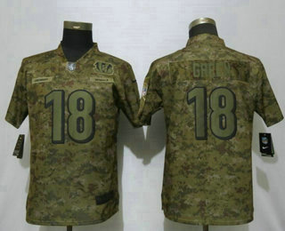 Women's Atlanta Falcons #18 Calvin Ridley Nike Camo 2018 Salute to Service Stitched NFL Limited Jersey