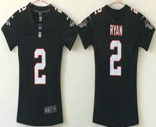 Women's Atlanta Falcons #2 Matt Ryan Black 2017 Vapor Untouchable Stitched NFL Nike Limited Jersey