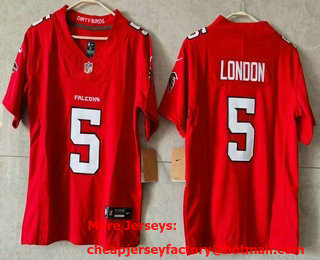 Women's Atlanta Falcons #5 Drake London Limited Red FUSE Jersey