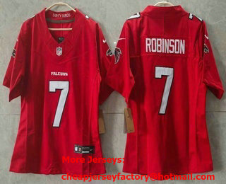 Women's Atlanta Falcons #7 Bijan Robinson Limited Red FUSE Jersey