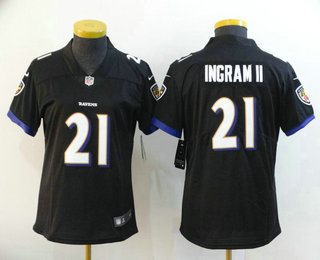 Women's Baltimore Ravens #21 Mark Ingram II Black 2017 Vapor Untouchable Stitched NFL Nike Limited Jersey