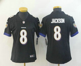 Women's Baltimore Ravens #8 Lamar Jackson Black 2017 Vapor Untouchable Stitched NFL Nike Limited Jersey