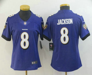 Women's Baltimore Ravens #8 Lamar Jackson Purple 2017 Vapor Untouchable Stitched NFL Nike Limited Jersey