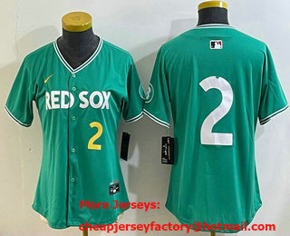Women's Boston Red Sox #2 Alex Bregman Green 2025 City Connect Limited Jersey