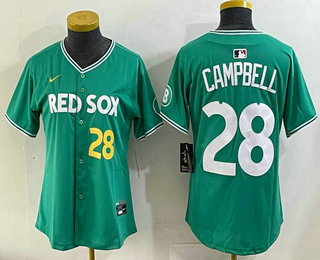 Women's Boston Red Sox #28 Kristian Campbell Green 2025 City Connect Player Name Limited Jersey