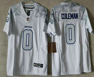 Women's Buffalo Bills #0 Keon Coleman Limited White Rivalries FUSE Vapor Jersey