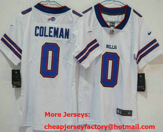 Women's Buffalo Bills #0 Keon Coleman Limited White Vapor Jersey