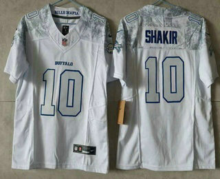 Women's Buffalo Bills #10 Khalil Shakir Limited White Rivalries FUSE Vapor Jersey
