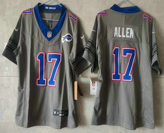 Women's Buffalo Bills #17 Josh Allen Limited Grey 2026 FUSE Vapor Jersey