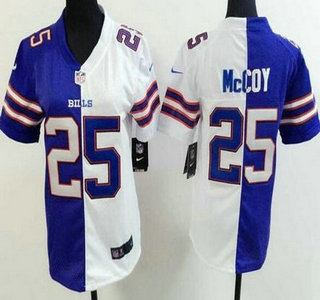 Women's Buffalo Bills #25 LeSean McCoy Blue With White Two Tone Game Jersey