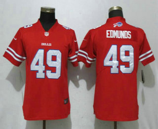 Women's Buffalo Bills #49 Tremaine Edmunds Red 2018 Color Rush Stitched NFL Nike Limited Jersey