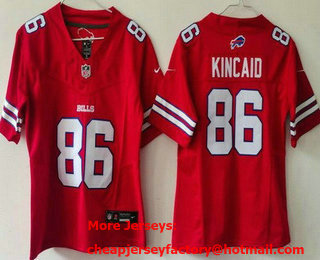 Women's Buffalo Bills #86 Dalton Kincaid Limited Red FUSE Vapor Jersey