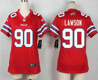 Women's Buffalo Bills #90 Shaq Lawson Nike Red Color Rush 2015 NFL Game Jersey