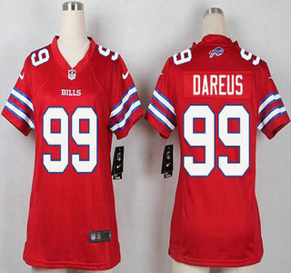 Women's Buffalo Bills #99 Marcell Dareus Red 2015 NFL Nike Game Jersey