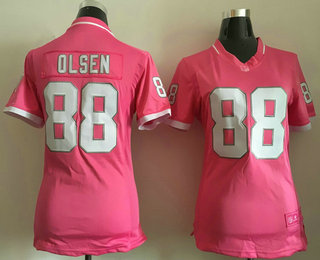 Women's Carolina Panthers #88 Greg Olsen Pink 2016 Breast Cancer Awareness Stitched NFL Nike Fashion Jersey