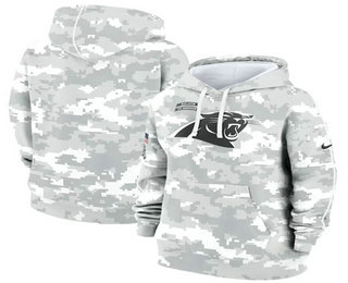 Women's Carolina Panthers Arctic Camo 2024 Salute to Service Club Fleece Pullover Hoodie