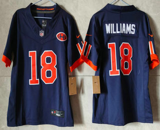 Women's Chicago Bears #18 Caleb Williams Navy 2026 FUSE Rivalries Collection Limited Stitched Jersey