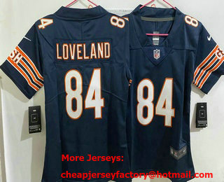 Women's Chicago Bears #84 Colston Loveland Limited Navy Vapor Jersey