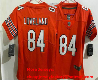 Women's Chicago Bears #84 Colston Loveland Limited Orange Vapor Jersey