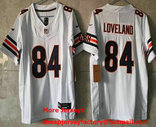 Women's Chicago Bears #84 Colston Loveland Limited White FUSE Jersey
