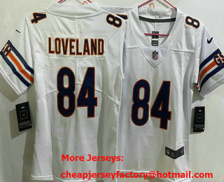 Women's Chicago Bears #84 Colston Loveland Limited White Vapor Jersey