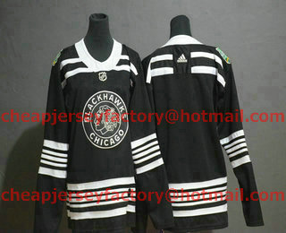 Women's Chicago Blackhawks Blank Black 2019 Winter Classic Adidas Stitched NHL Jersey