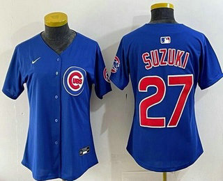 Women's Chicago Cubs #27 Seiya Suzuki Blue Limited Jersey