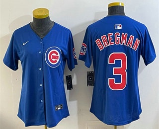 Women's Chicago Cubs #3 Alex Bregman Royal Limited Jersey