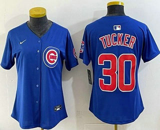 Women's Chicago Cubs #30 Kyle Tucker Blue Limited Jersey