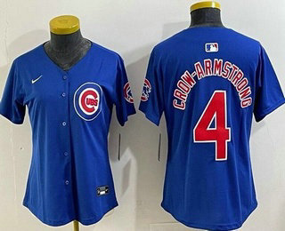 Women's Chicago Cubs #4 Pete Crow Armstrong Blue Limited Jersey