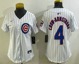 Women's Chicago Cubs #4 Pete Crow Armstrong White Limited Jersey