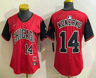 Women's Chicago White Sox #14 Paul Konerko Number Red Black 2025 City Connect Limited Jersey