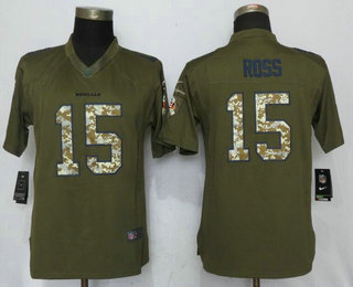 Women's Cincinnati Bengals #15 John Ross Green Salute to Service NFL Nike Limited Jersey