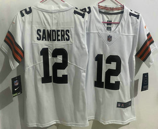 Women's Cleveland Browns #12 Shedeur Sanders Limited White Vapor Jersey