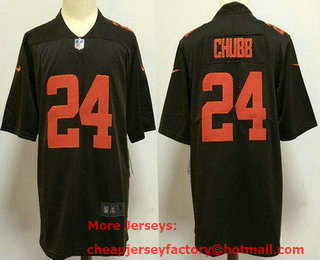 Women's Cleveland Browns #24 Nick Chubb Limited Brown Alternate Vapor Jersey