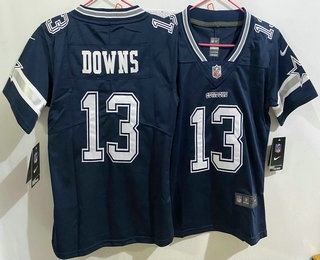 Women's Dallas Cowboys #13 Caleb Downs Limited Navy Vapor Jersey