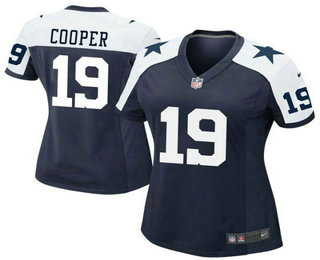 Women's Dallas Cowboys #19 Amari Cooper Navy Blue Thanksgiving Alternate Stitched NFL Nike Game Jersey