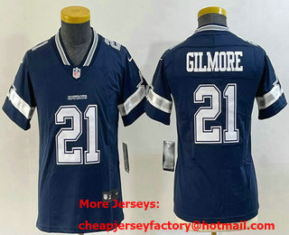 Women's Dallas Cowboys #21 Stephon Gilmore Blue 2022 Vapor Stitched Limited Jersey