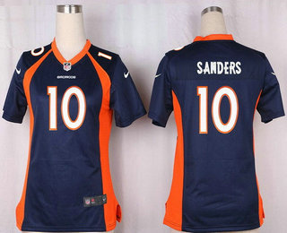 Women's Denver Broncos #10 Emmanuel Sanders Navy Blue Alternate Stitched NFL Nike Game Jersey