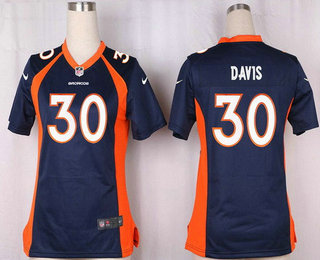 Women's Denver Broncos #30 Terrell Davis Navy Blue Alternate Stitched NFL Nike Game Jersey