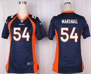 Women's Denver Broncos #54 Brandon Marshall Navy Blue Alternate Stitched NFL Nike Game Jersey