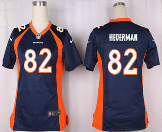Women's Denver Broncos #82 Jeff Heuerman Navy Blue Alternate Stitched NFL Nike Game Jersey