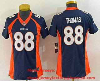 Women's Denver Broncos #88 Demaryius Thomas Navy Blue Alternate Stitched Nike Limited Jersey
