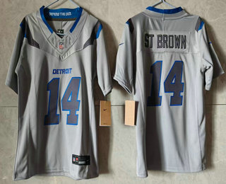 Women's Detroit Lions #14 Amon Ra St Brown Grey 2026 FUSE Rivalries Collection Limited Stitched Jersey